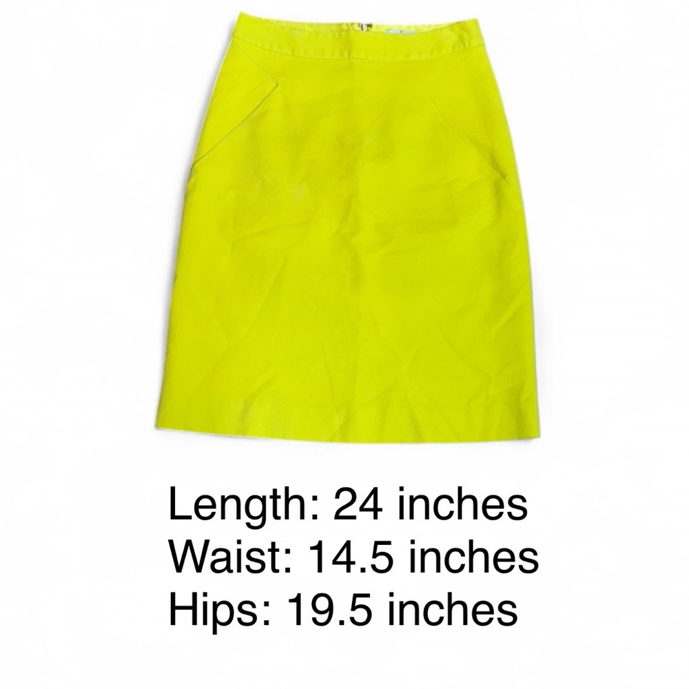 Kate Spade New York "Skirt the Rules" Neon Yellow A-Line Pencil Skirt - Size 6 - Picture 1 of 7